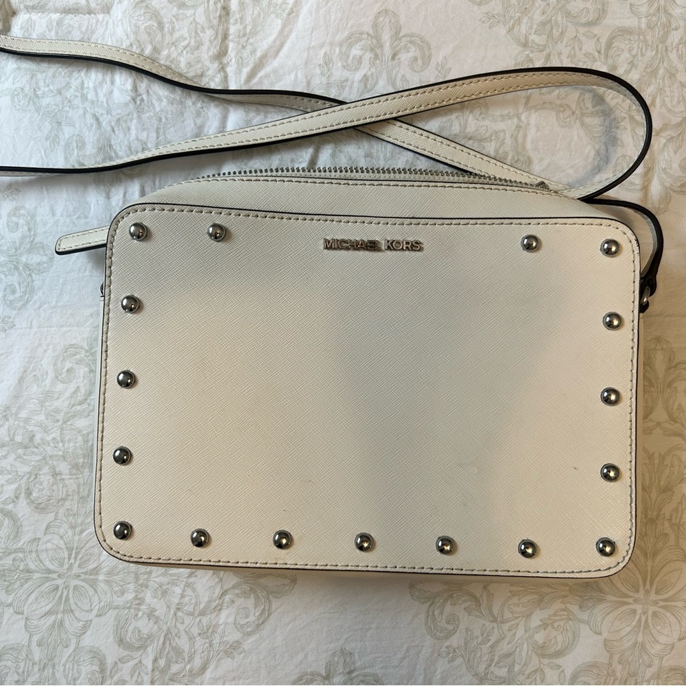 Michael Kors Cream Studded Crossbody Bag